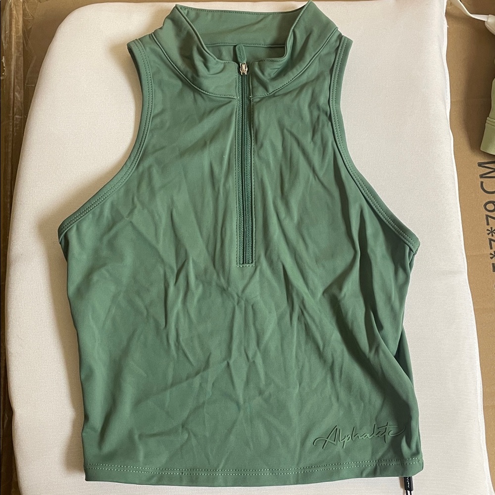 Alphalete Green Pulse Zip Tank